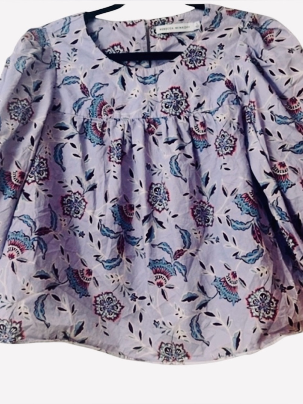 Rebecca Midkoff ‘Maggie’  Floral Cotton Peasant Blouse NWOT